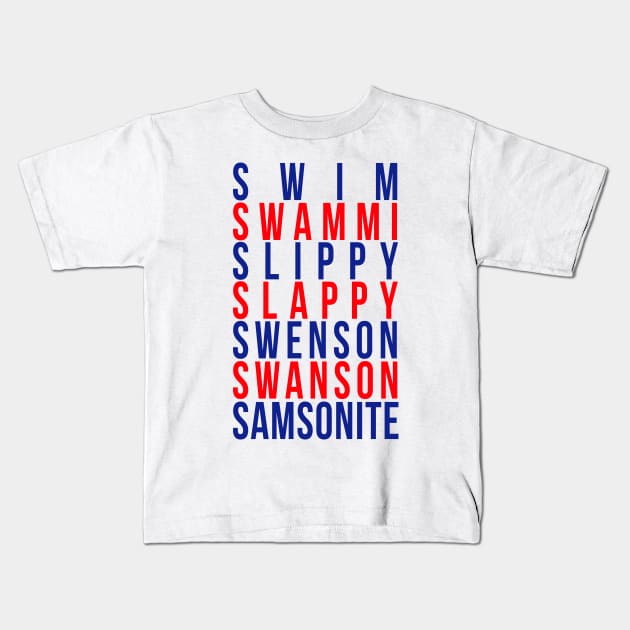 swim swammi slippy Kids T-Shirt by ciyoriy